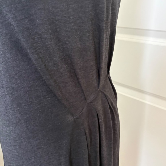 AllSaints Black Pleated Hip Mini T-Shirt Dress Small - Picture 2 of 7